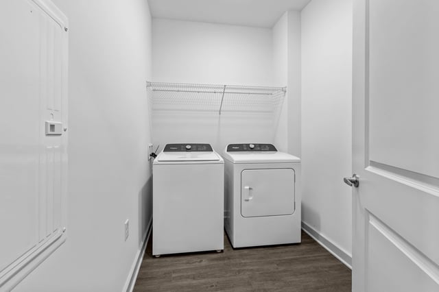 Washer and dryer in a laundry closet