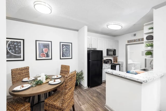 Dining area and kitchen